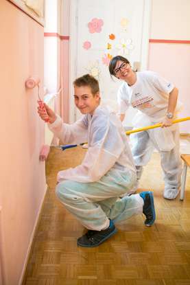 We were painting at the Special Education Center Janez Levec
